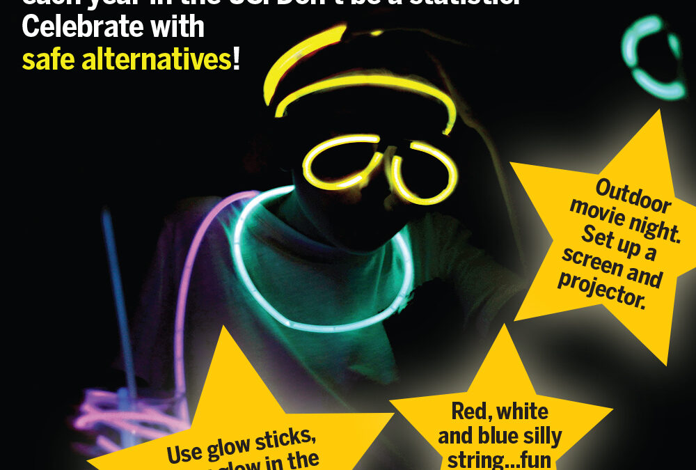 Fireworks tip sheet from NFPA with kid wearing glowsticks